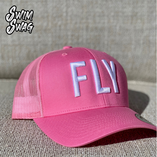 "FLY" Hat - Butterfly (Pink & White)