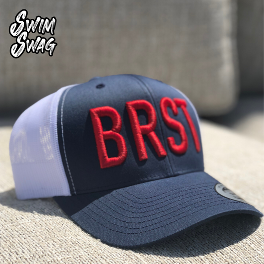 "BRST" Hat - Breaststroke (Red, White, Blue)